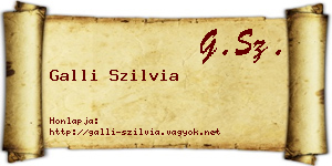 Galli Szilvia névjegykártya